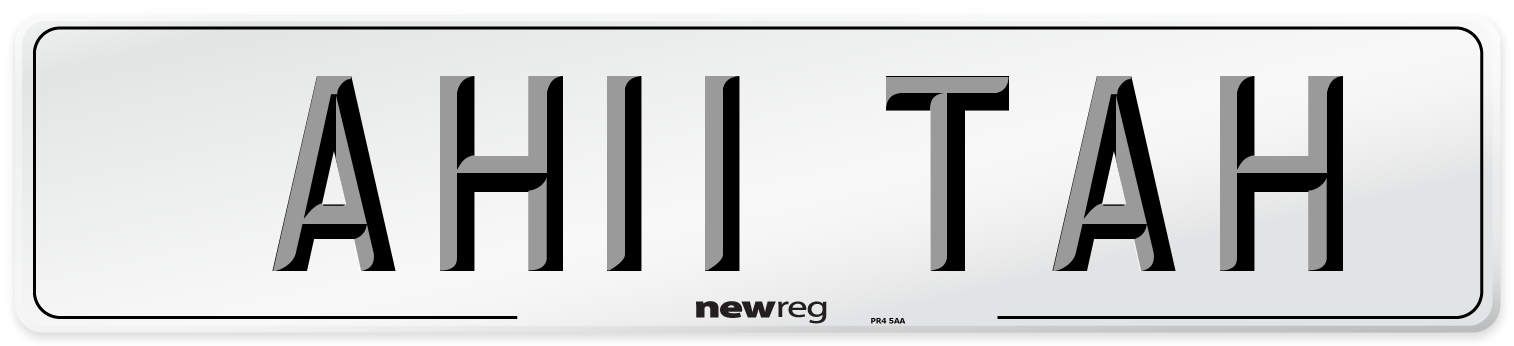 AH11 TAH Number Plate from New Reg